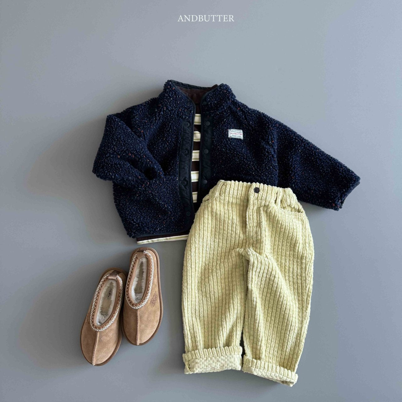 《予約》Stripe Patch Turtleneck / andbutter