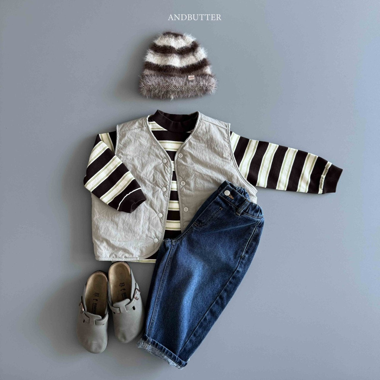 《予約》Stripe Patch Turtleneck / andbutter