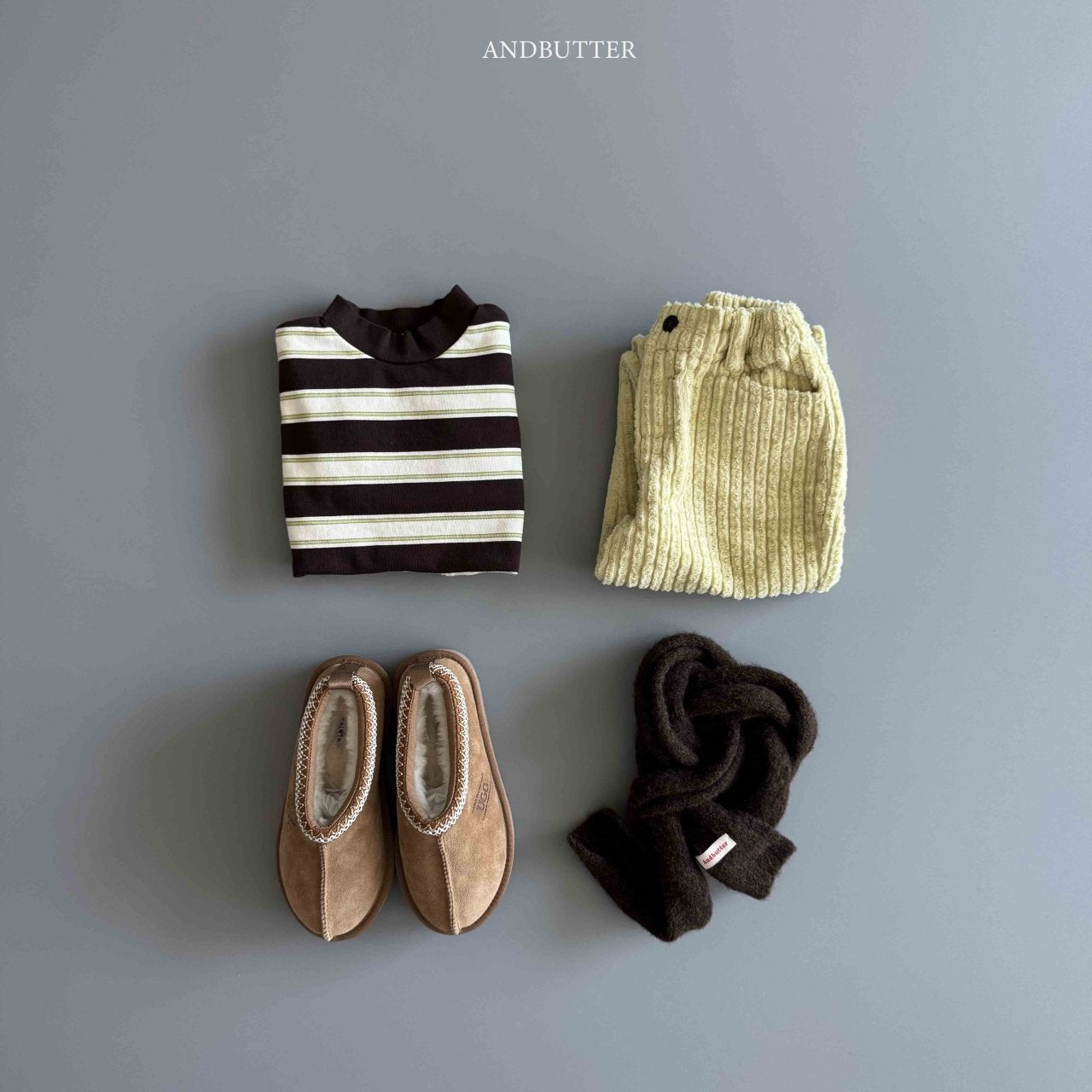 《予約》Stripe Patch Turtleneck / andbutter