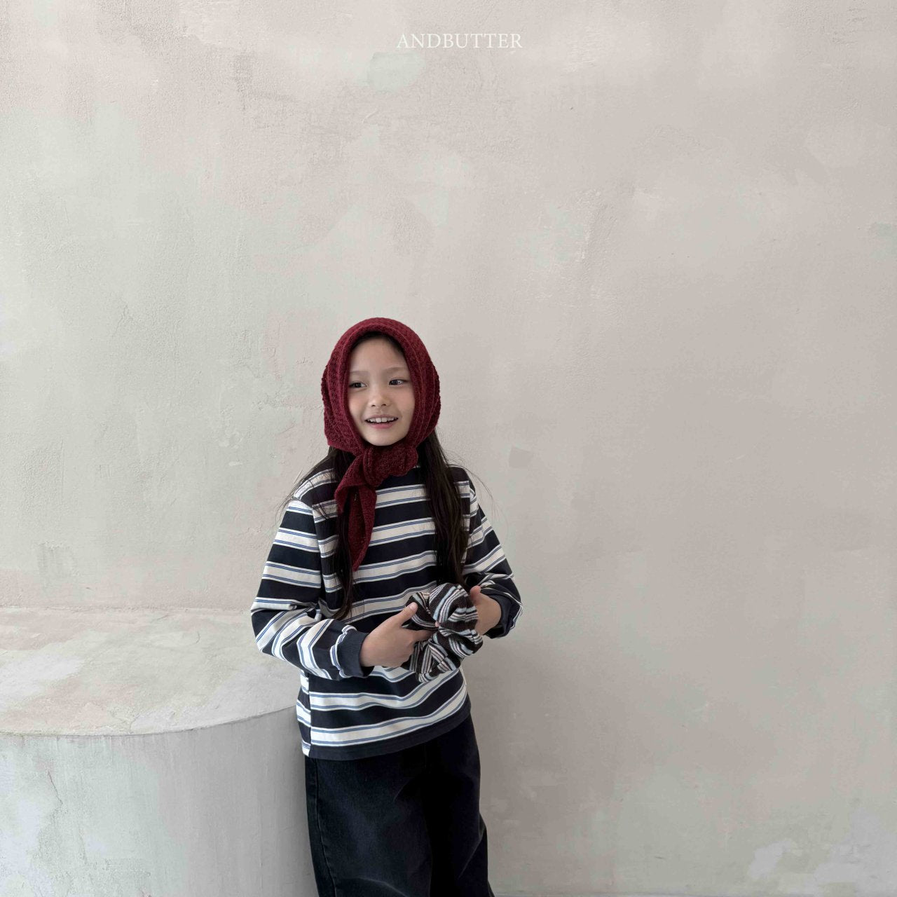 《予約》Stripe Patch Turtleneck / andbutter