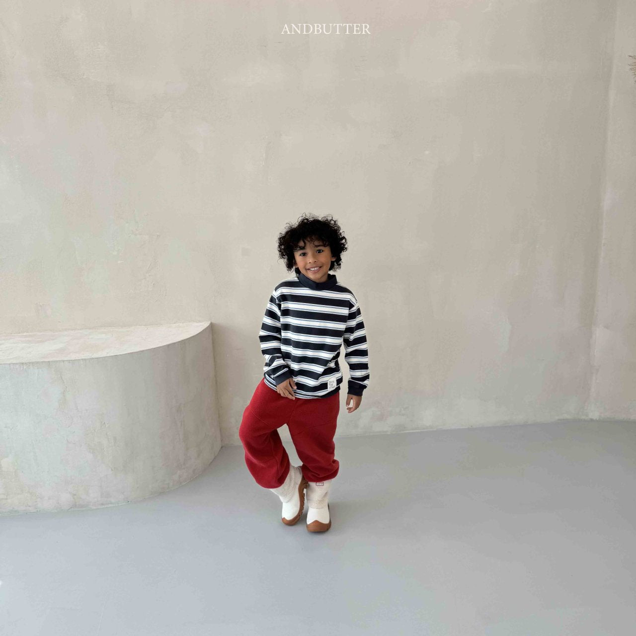 《予約》Stripe Patch Turtleneck / andbutter