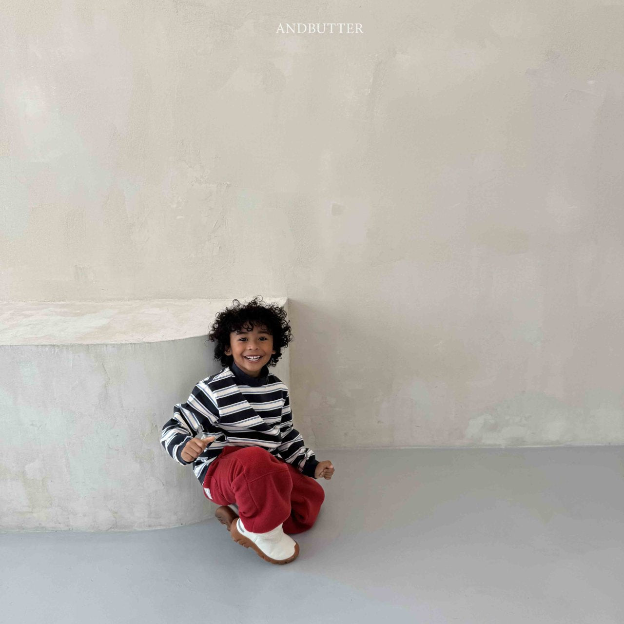 《予約》Stripe Patch Turtleneck / andbutter