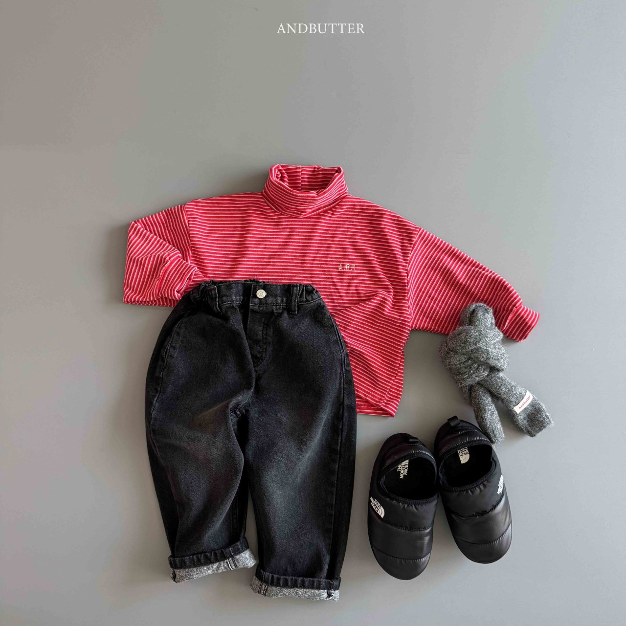 《予約》Art Stripe Turtleneck / andbutter