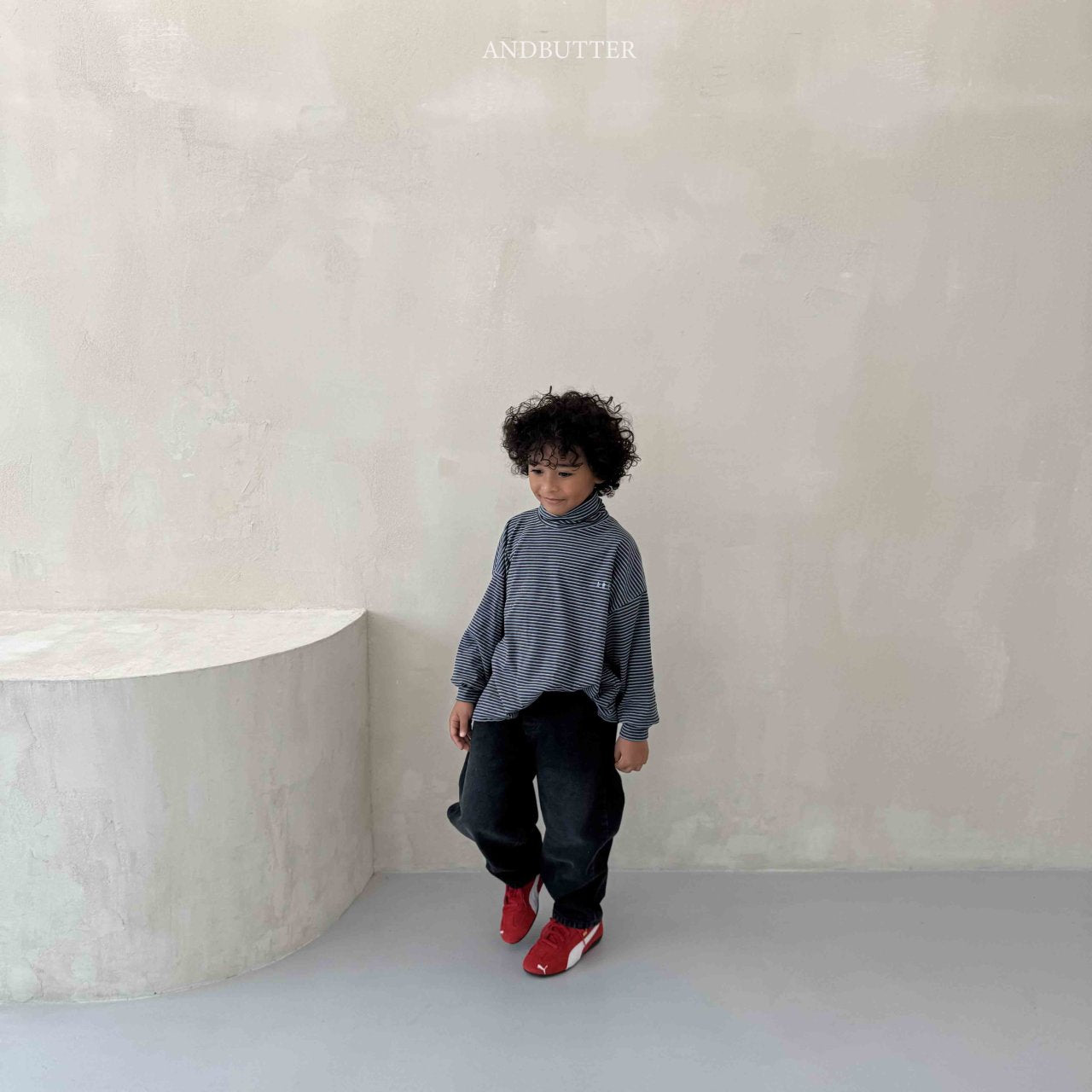 《予約》Art Stripe Turtleneck / andbutter