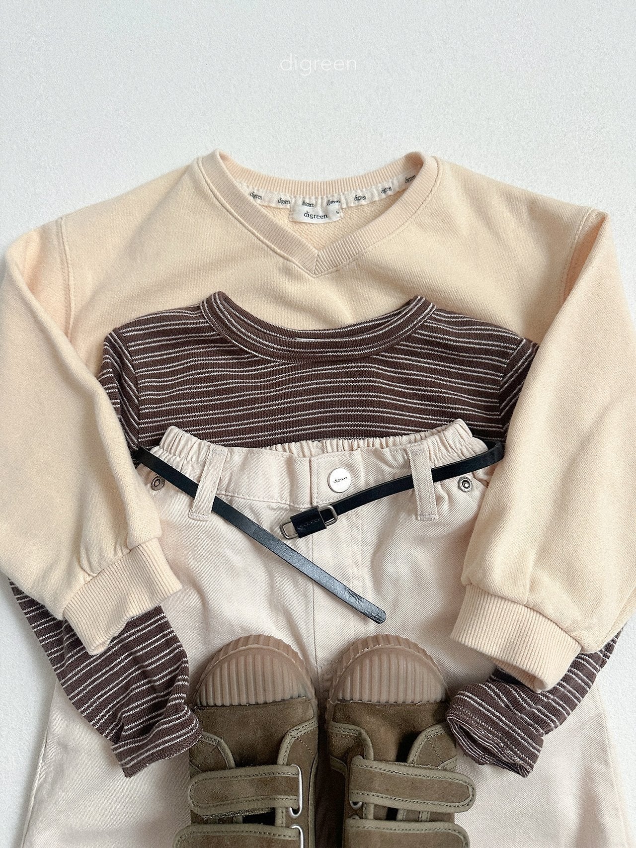 《予約》Stripe Latte Tee / digreen