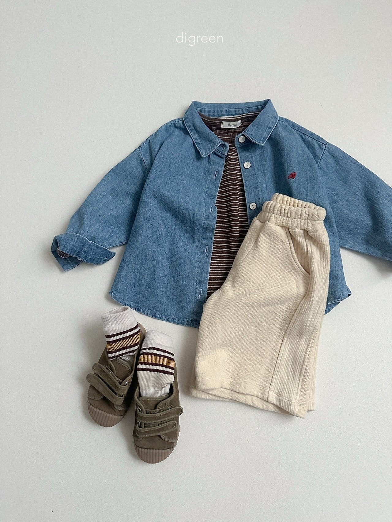 《予約》Stripe Latte Tee / digreen