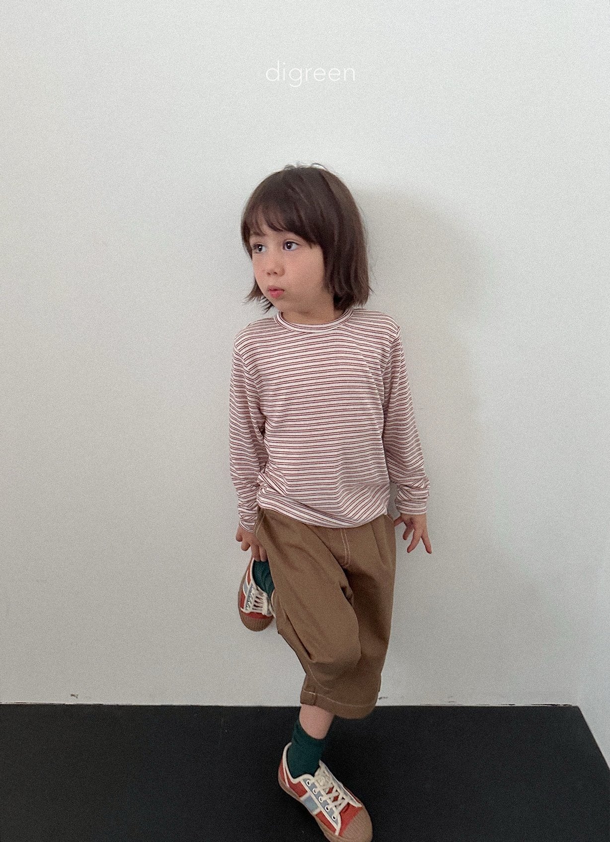 《予約》Stripe Latte Tee / digreen