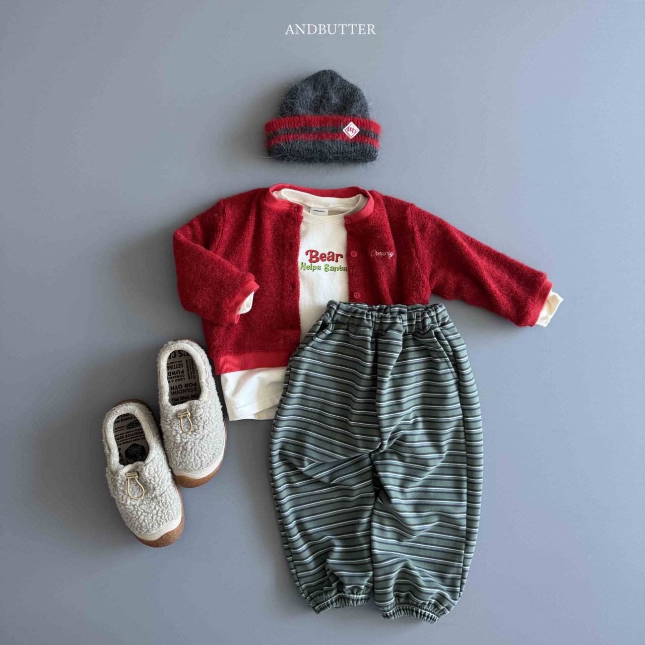 《予約》Santa Bear Tee / andbutter