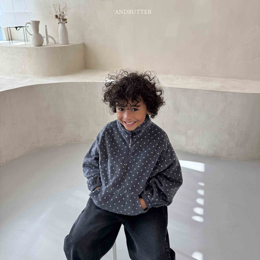 《予約》Dot Half-Zip / andbutter