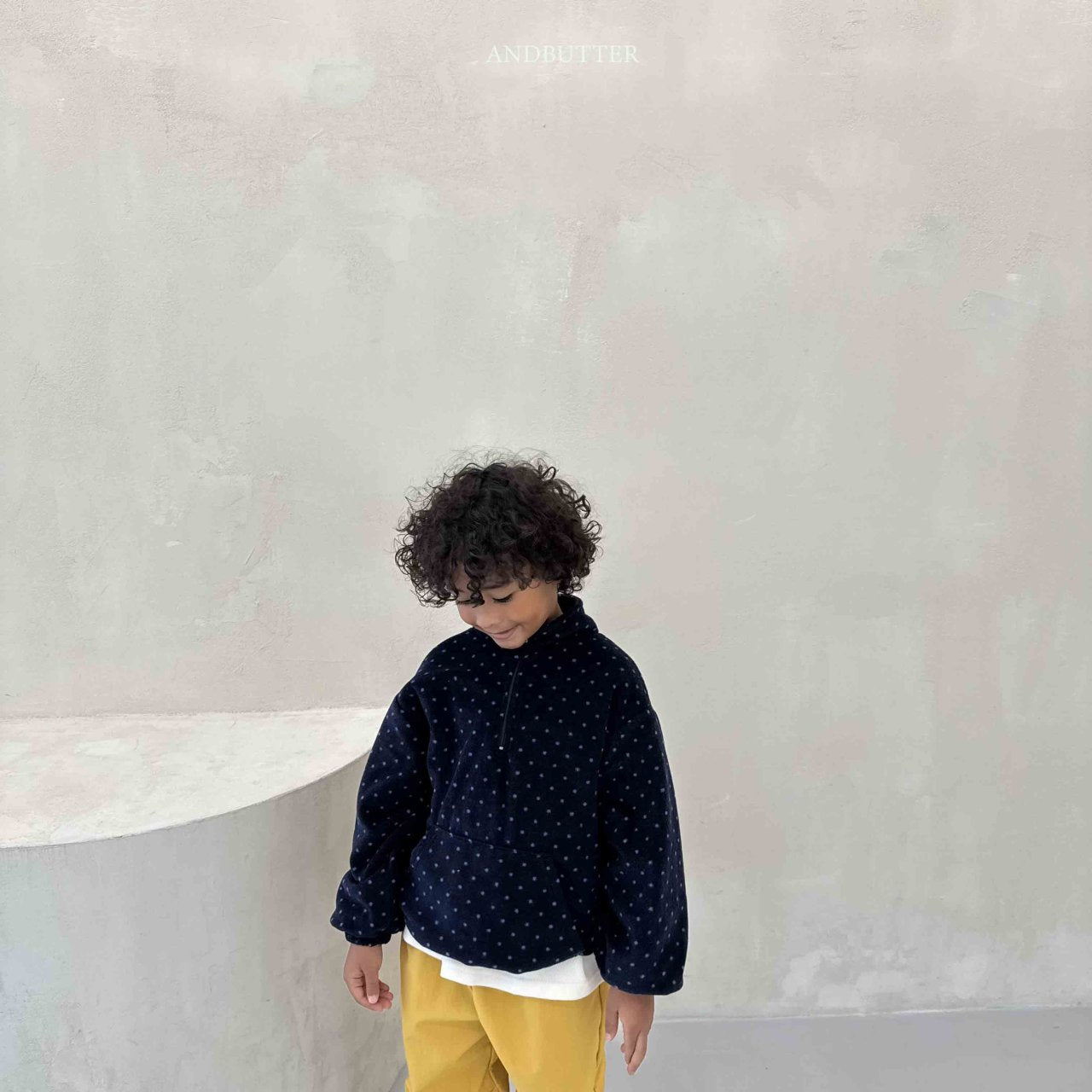 《予約》Dot Half-Zip / andbutter