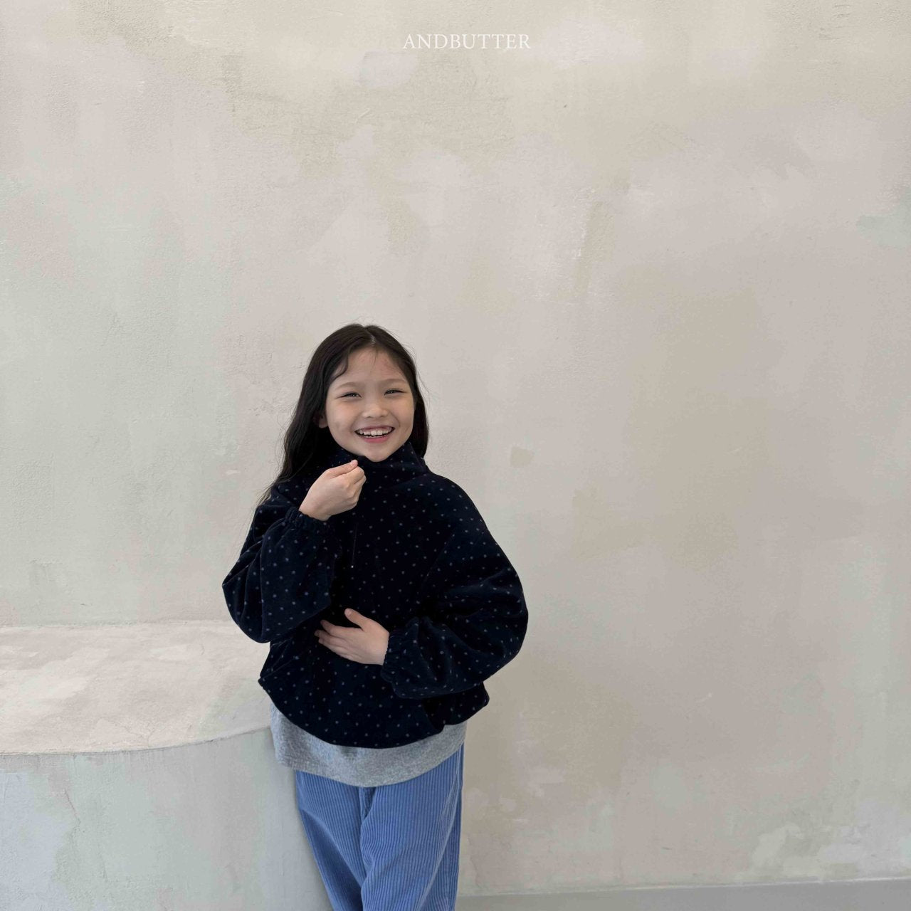 《予約》Dot Half-Zip / andbutter