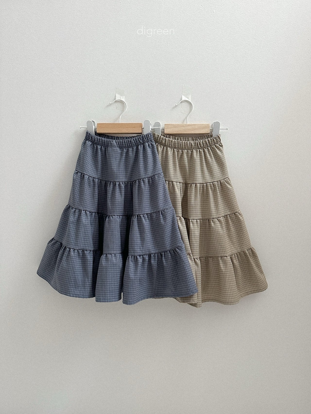 《予約》Check Ruffle Skirt / digreen