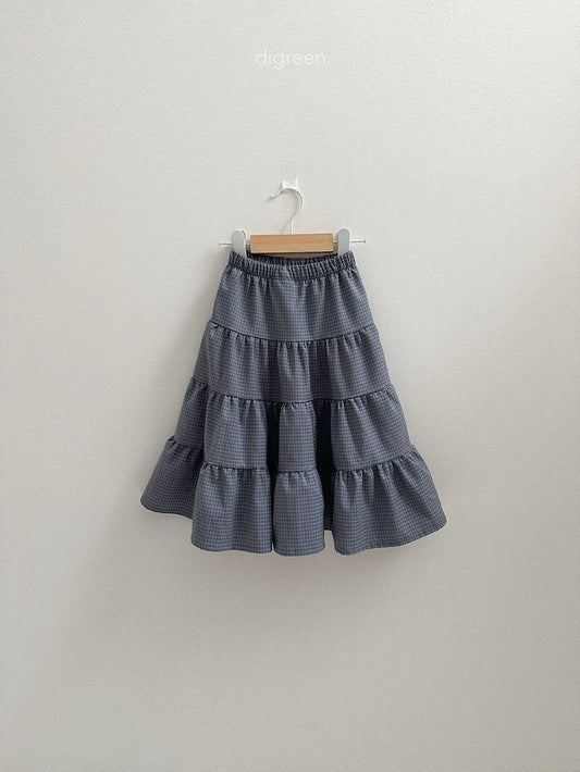 《予約》Check Ruffle Skirt / digreen