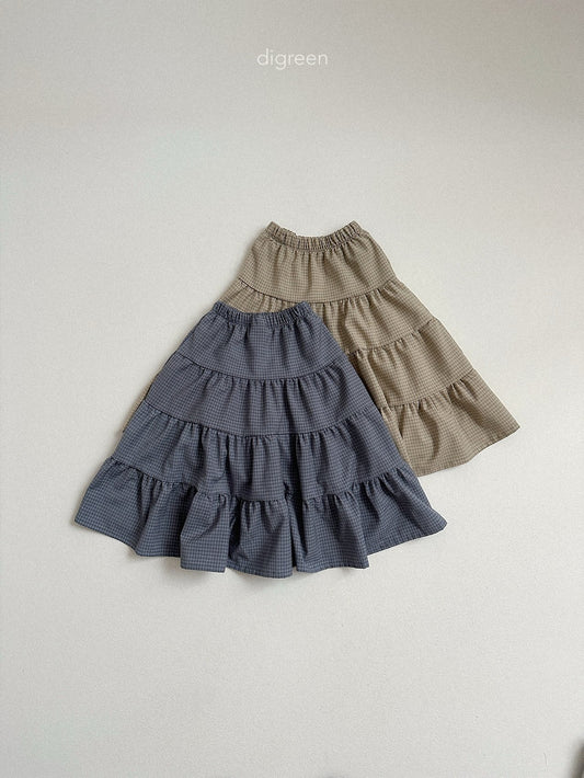 《予約》Check Ruffle Skirt / digreen