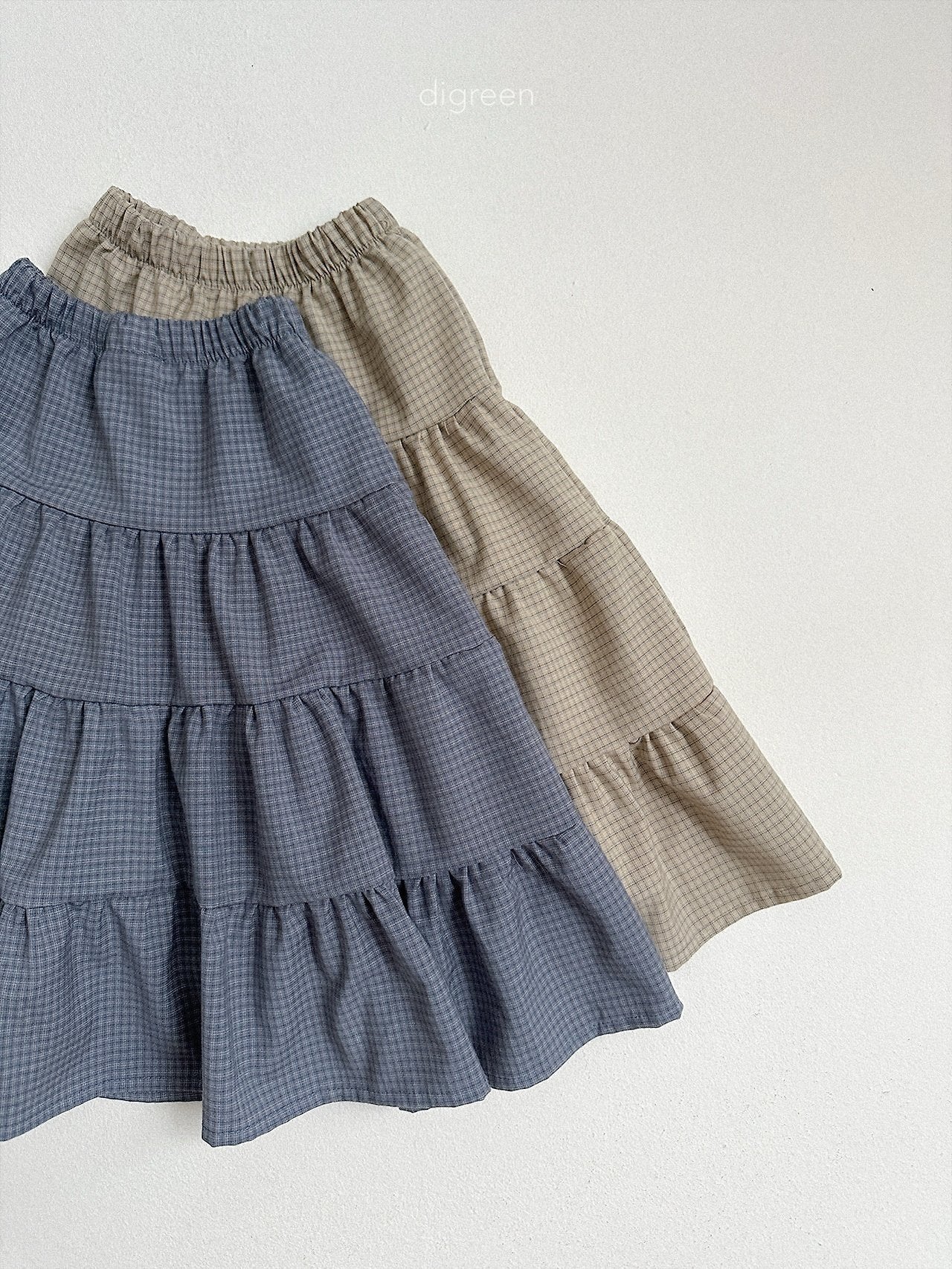 《予約》Check Ruffle Skirt / digreen