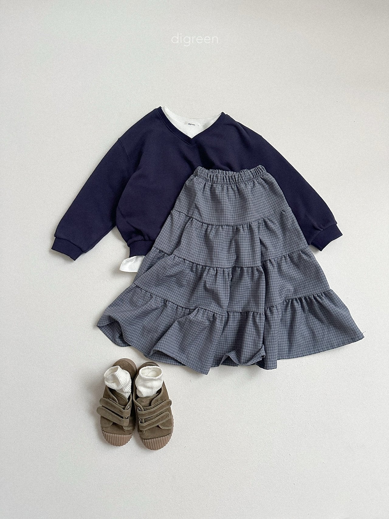 《予約》Check Ruffle Skirt / digreen