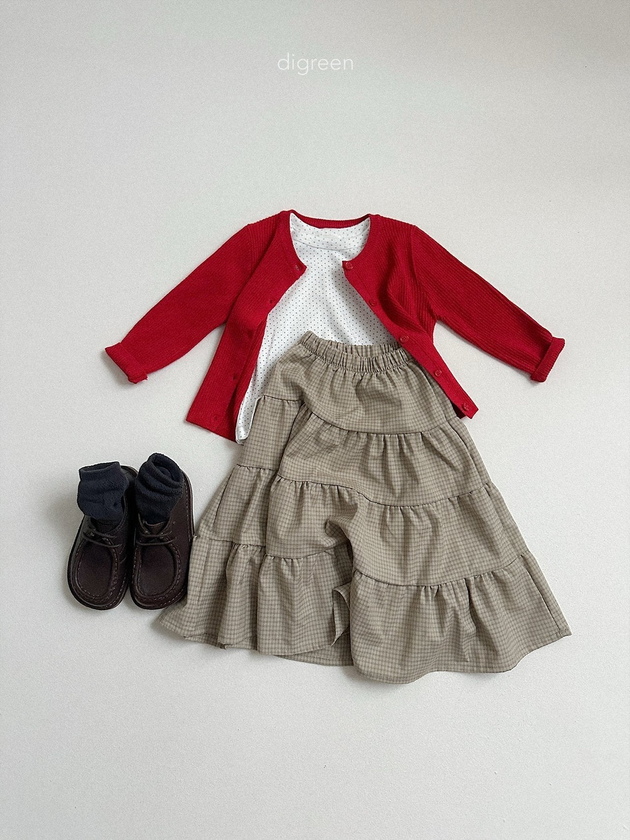 《予約》Check Ruffle Skirt / digreen