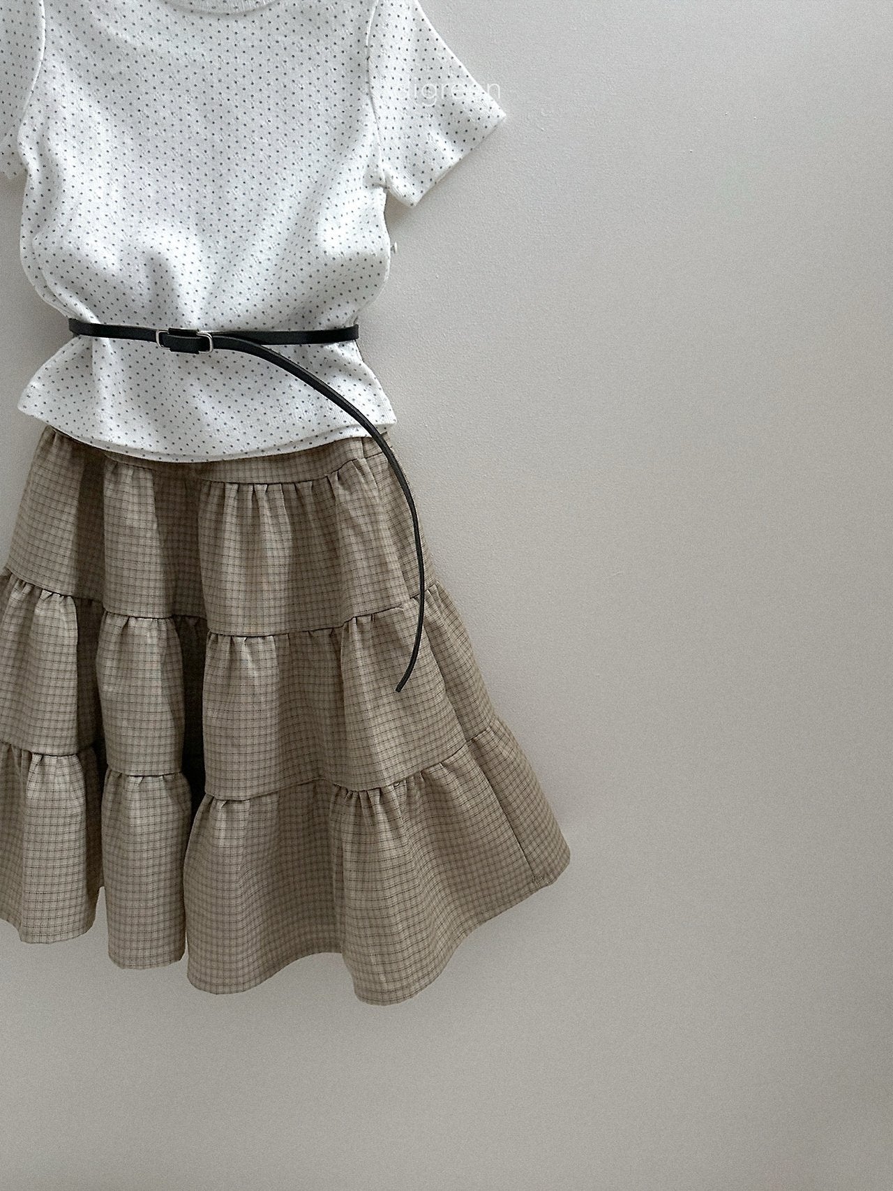 《予約》Check Ruffle Skirt / digreen