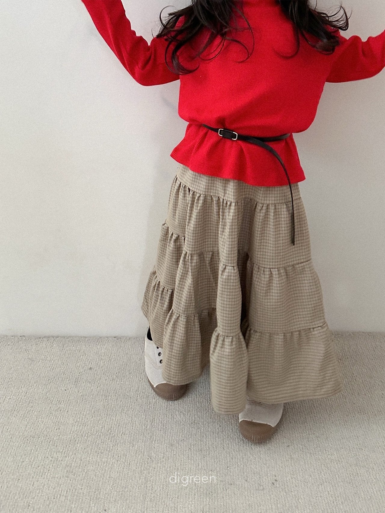 《予約》Check Ruffle Skirt / digreen