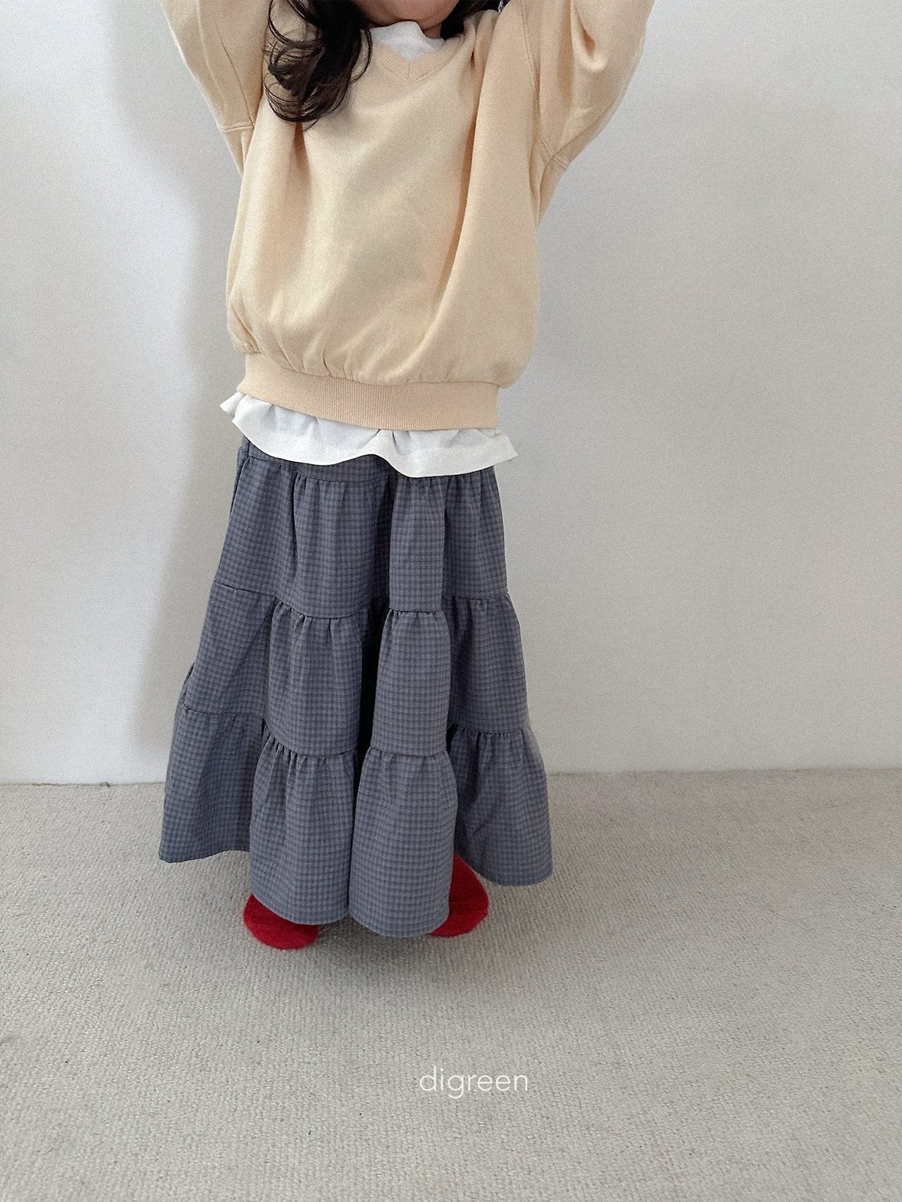 《予約》Check Ruffle Skirt / digreen