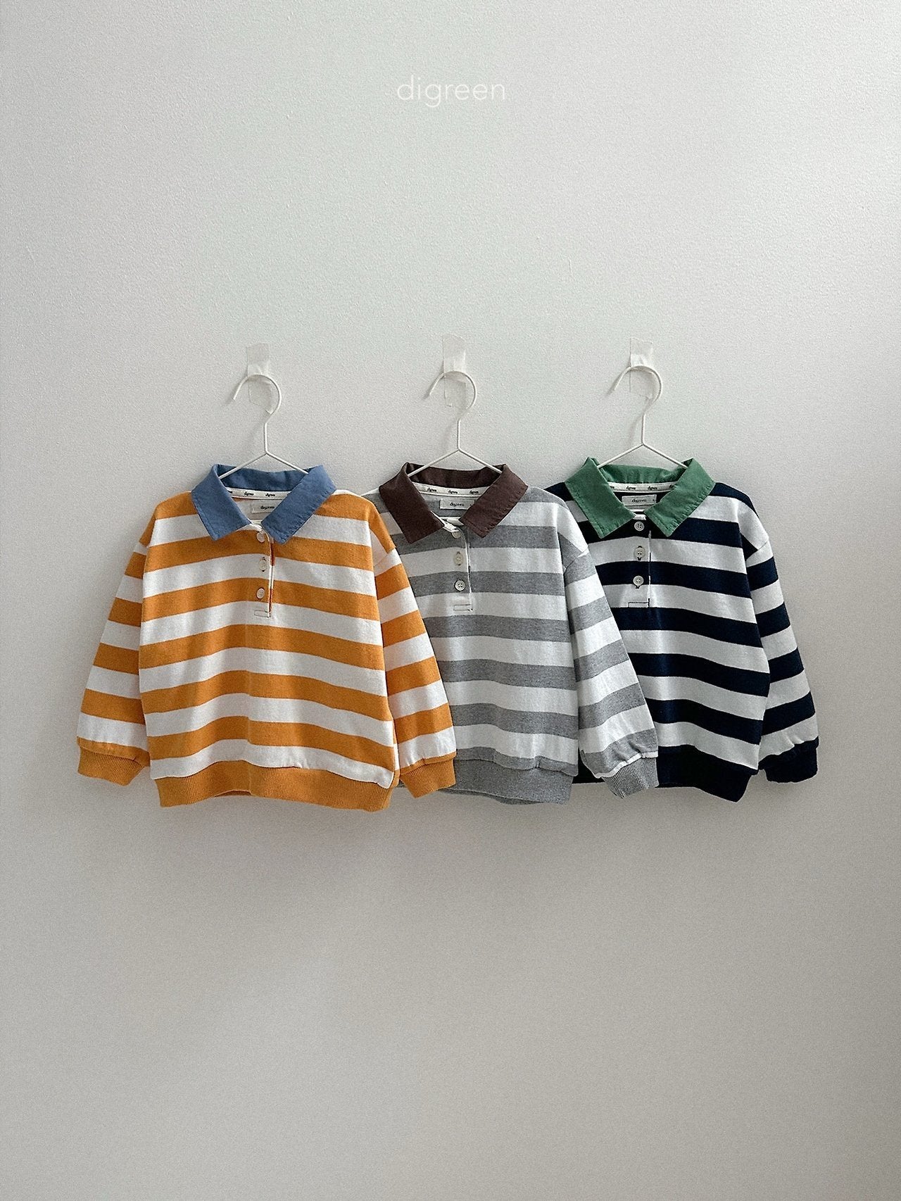 《予約》Striped Collar Man to Man / digreen