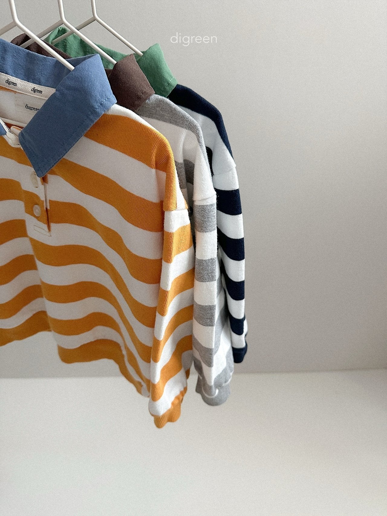 《予約》Striped Collar Man to Man / digreen