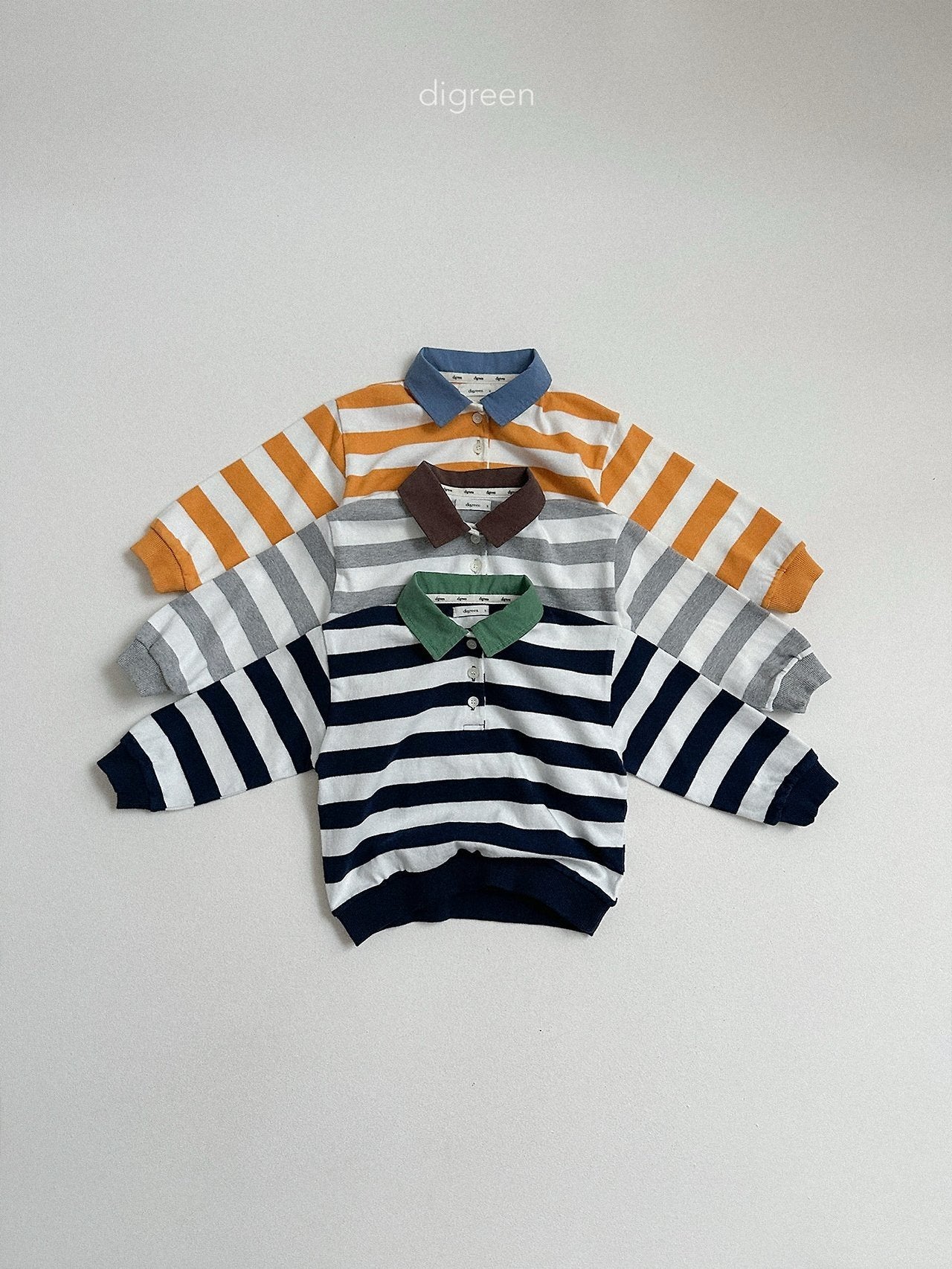《予約》Striped Collar Man to Man / digreen