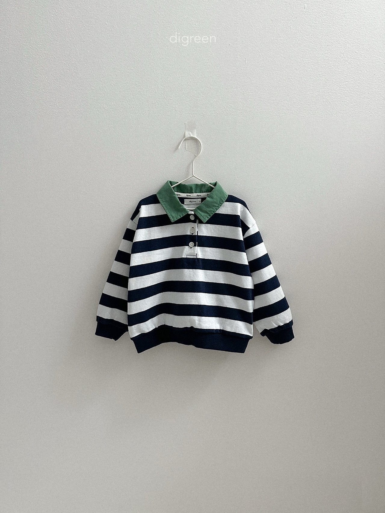 《予約》Striped Collar Man to Man / digreen