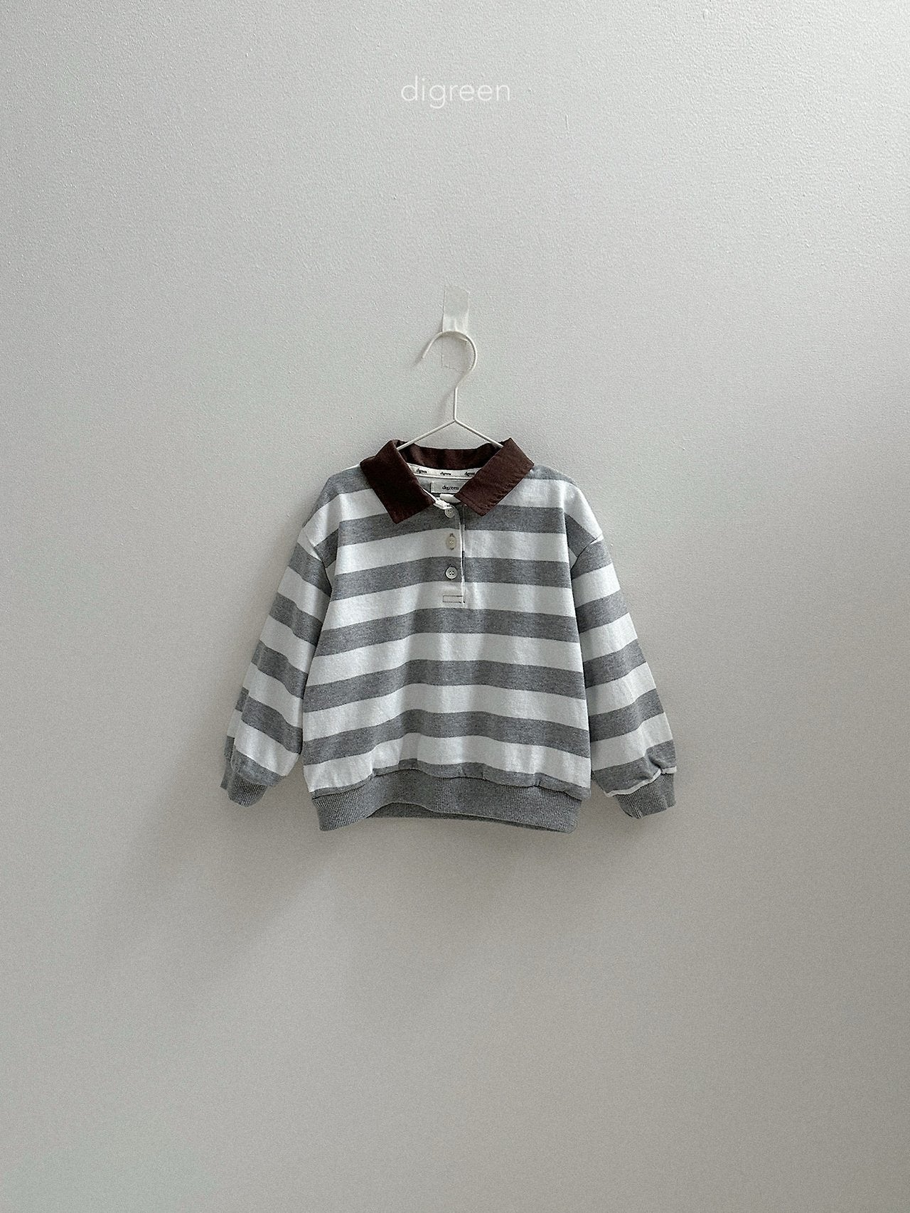 《予約》Striped Collar Man to Man / digreen