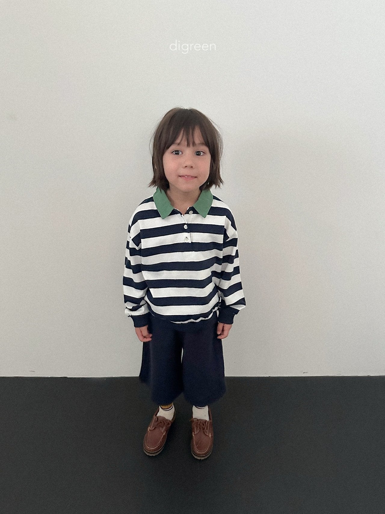 《予約》Striped Collar Man to Man / digreen