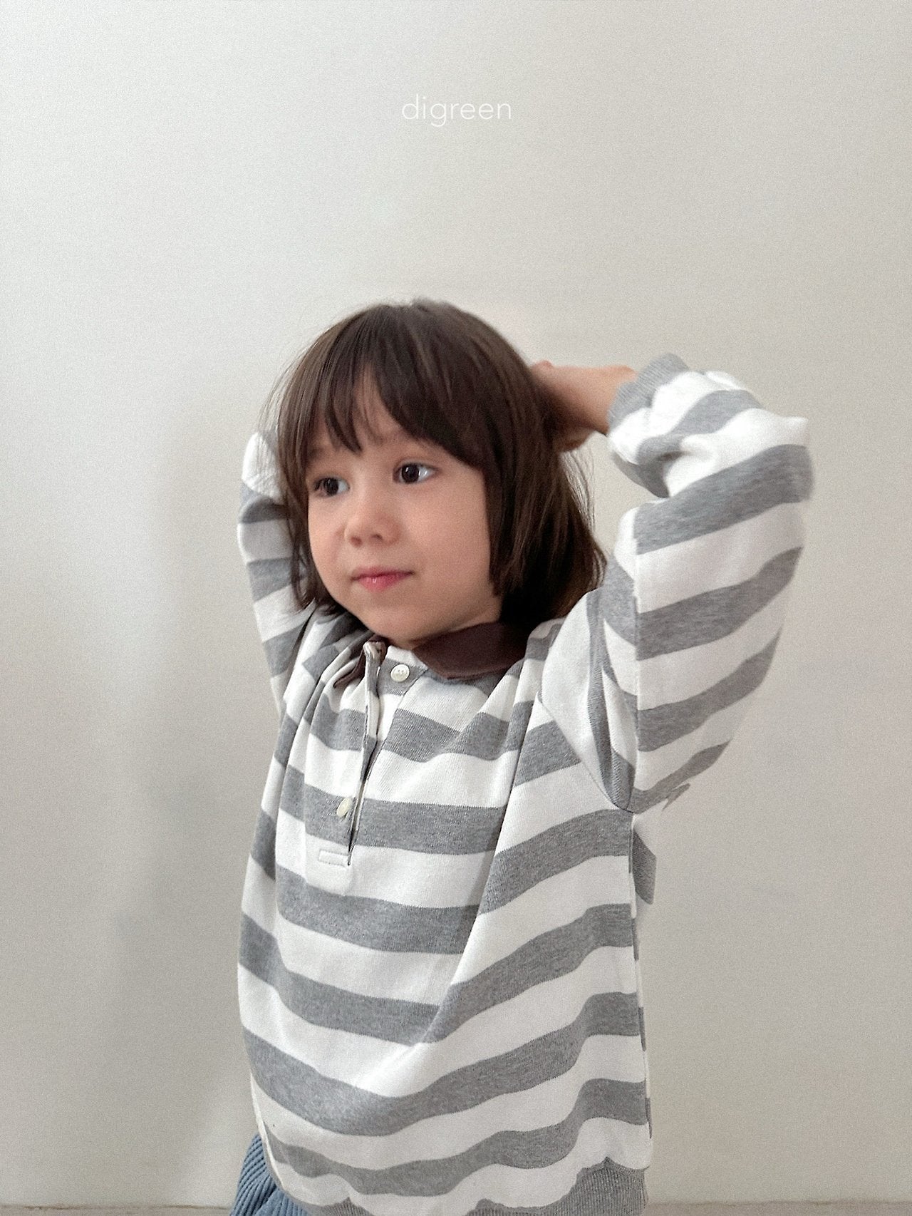 《予約》Striped Collar Man to Man / digreen