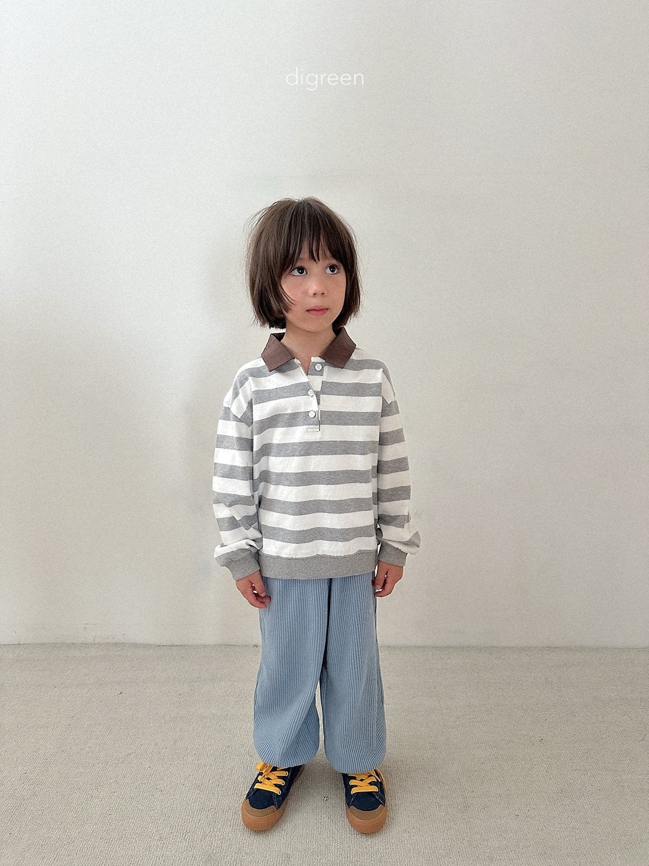 《予約》Striped Collar Man to Man / digreen