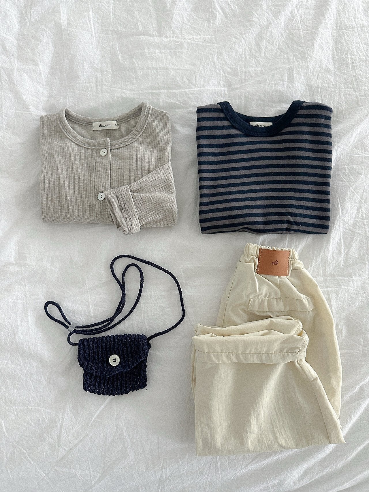 《予約》Camel Stripe Tee / digreen