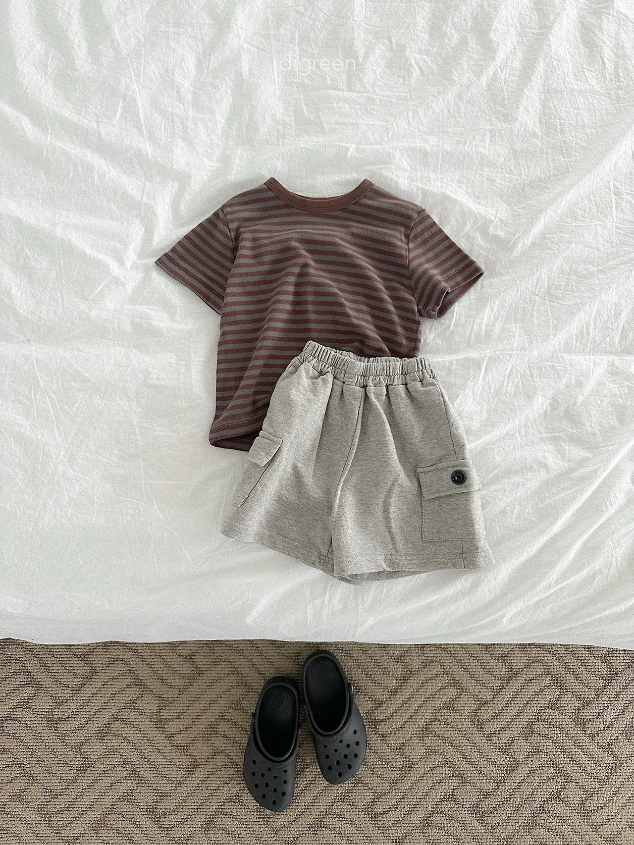 《予約》Camel Stripe Tee / digreen