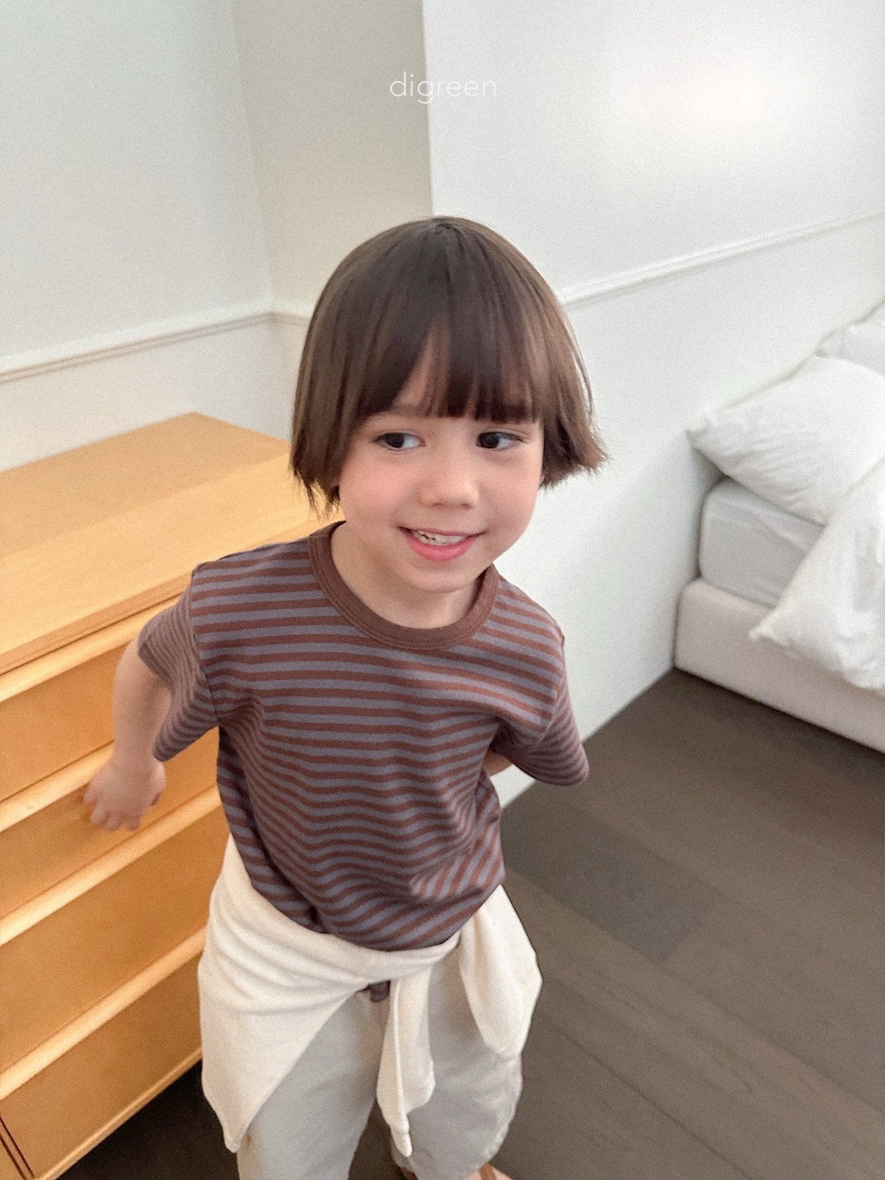 《予約》Camel Stripe Tee / digreen