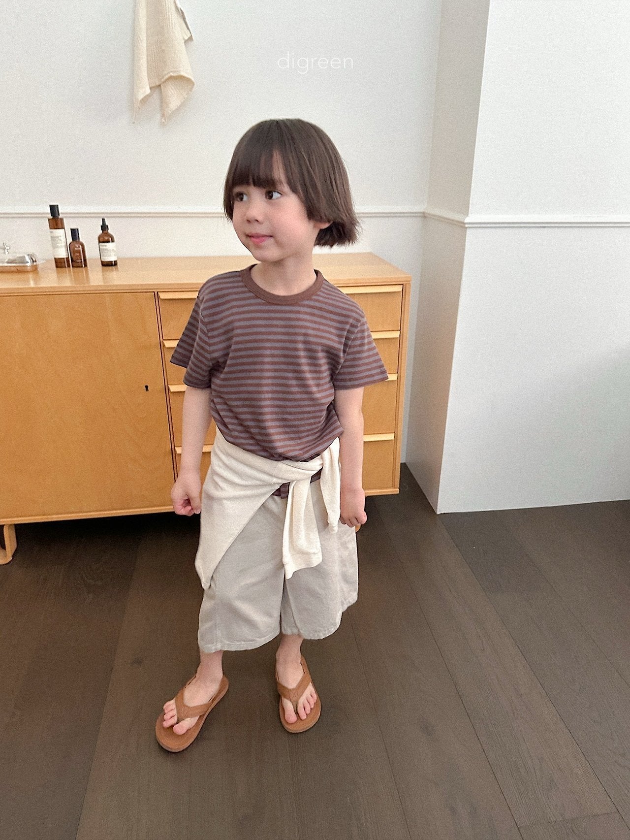《予約》Camel Stripe Tee / digreen