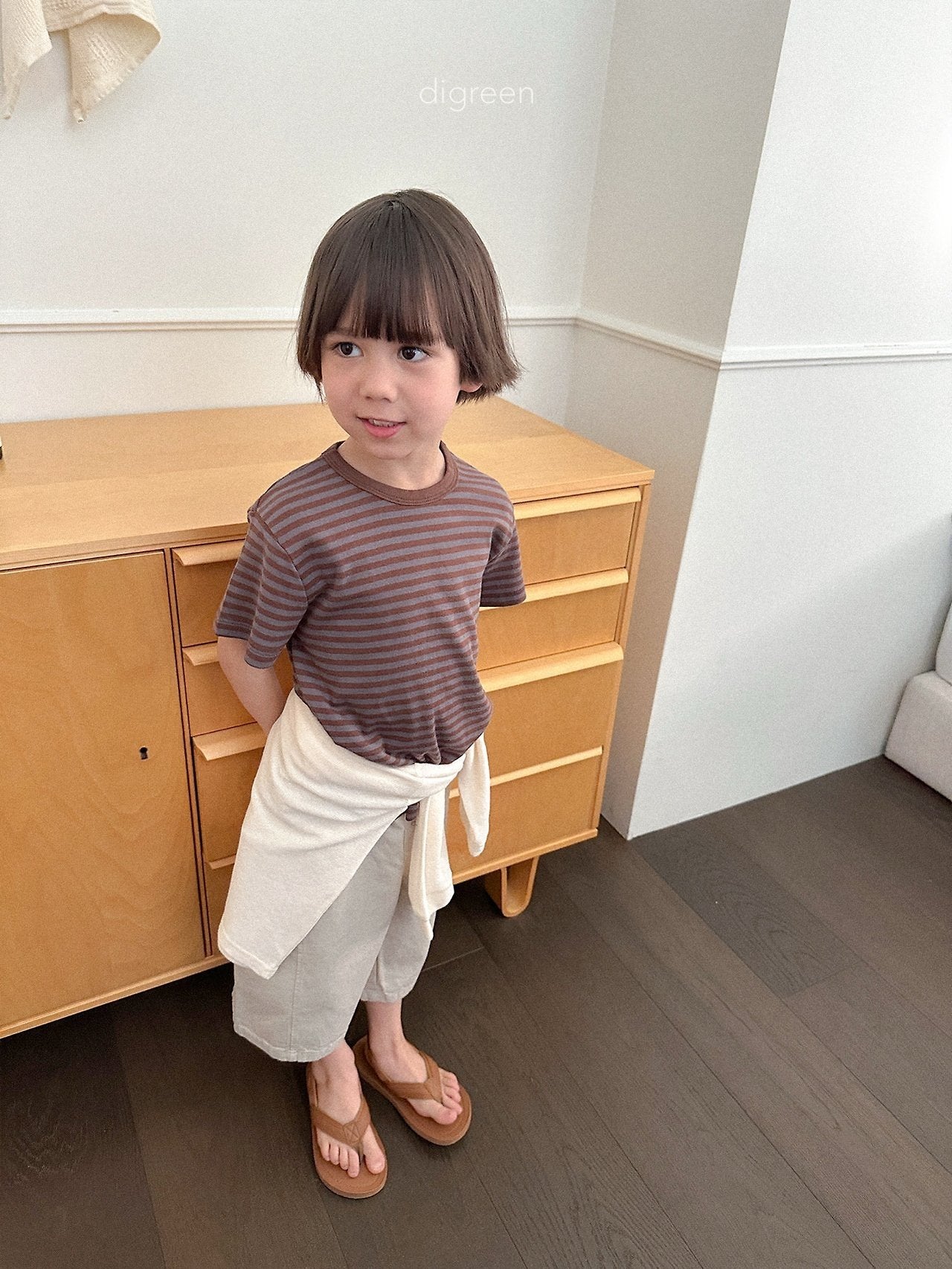 《予約》Camel Stripe Tee / digreen