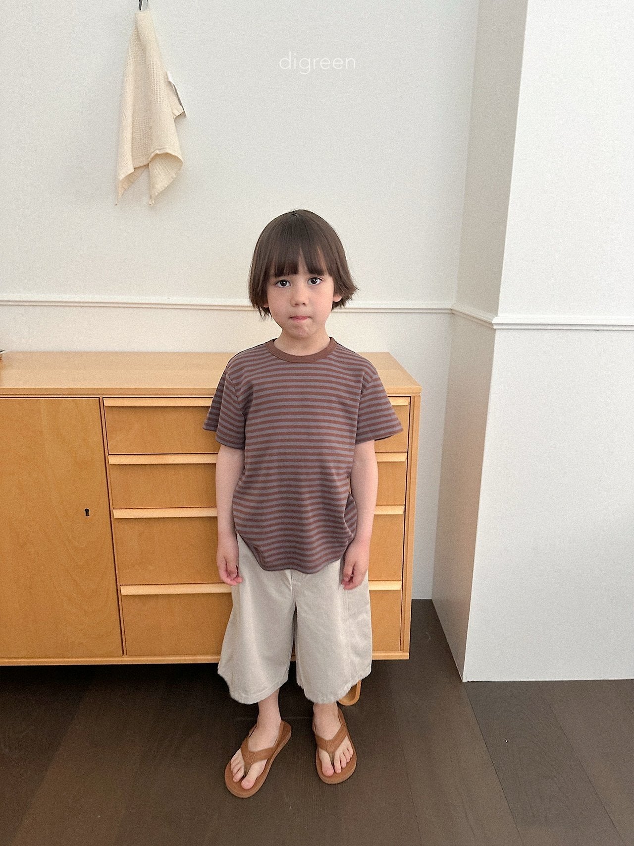 《予約》Camel Stripe Tee / digreen