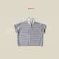 《予約》Boarder Collar Tee / Navi