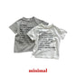 《予約》Lettering Short-Sleeve T-Shirt（adultまで） / MINIMAL