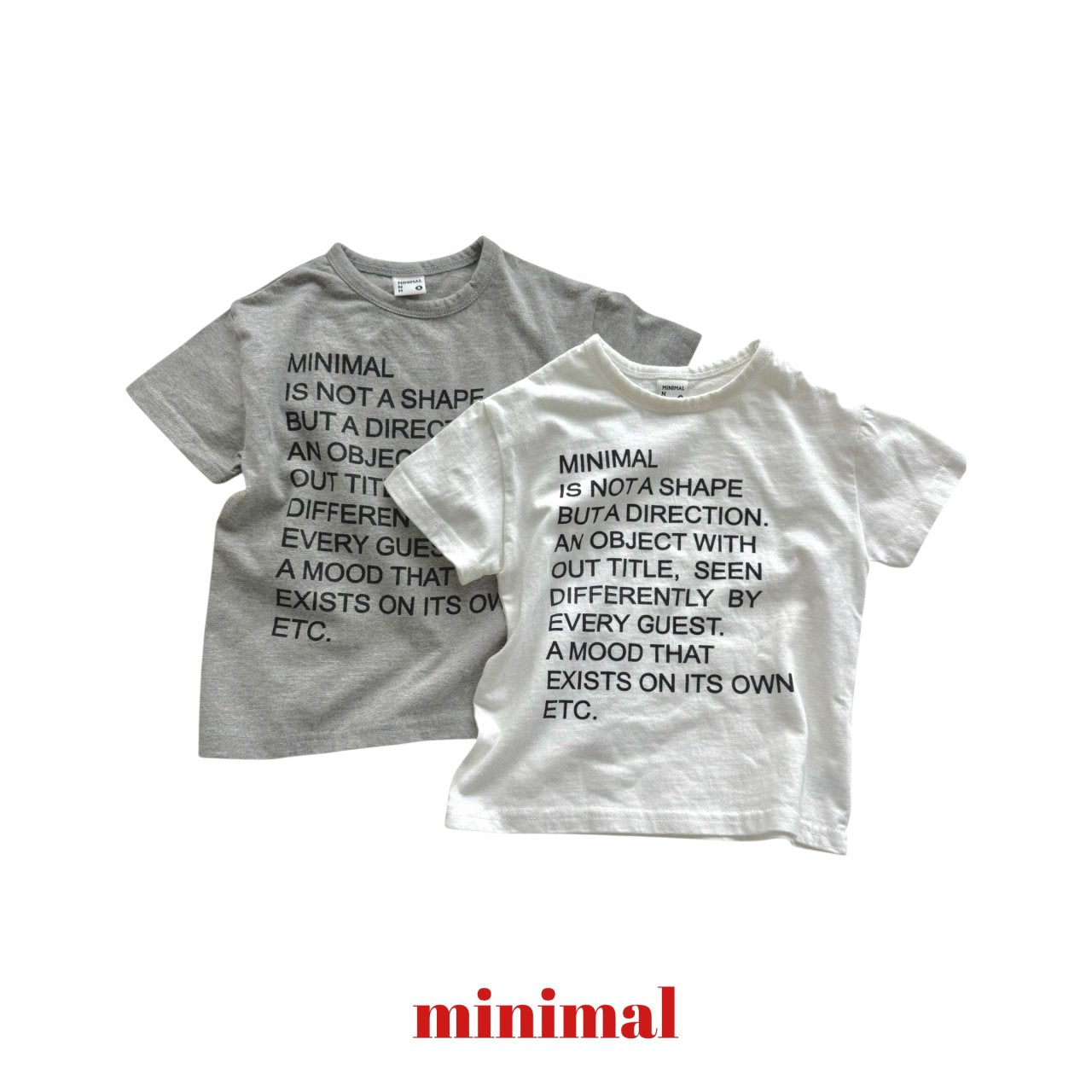 《予約》Lettering Short-Sleeve T-Shirt（adultまで） / MINIMAL