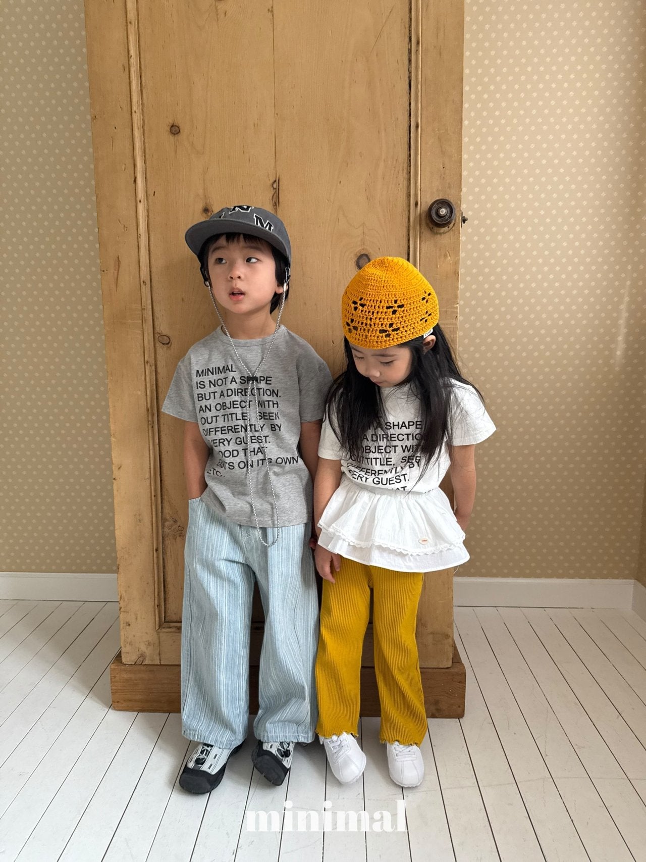 《予約》Lettering Short-Sleeve T-Shirt（adultまで） / MINIMAL