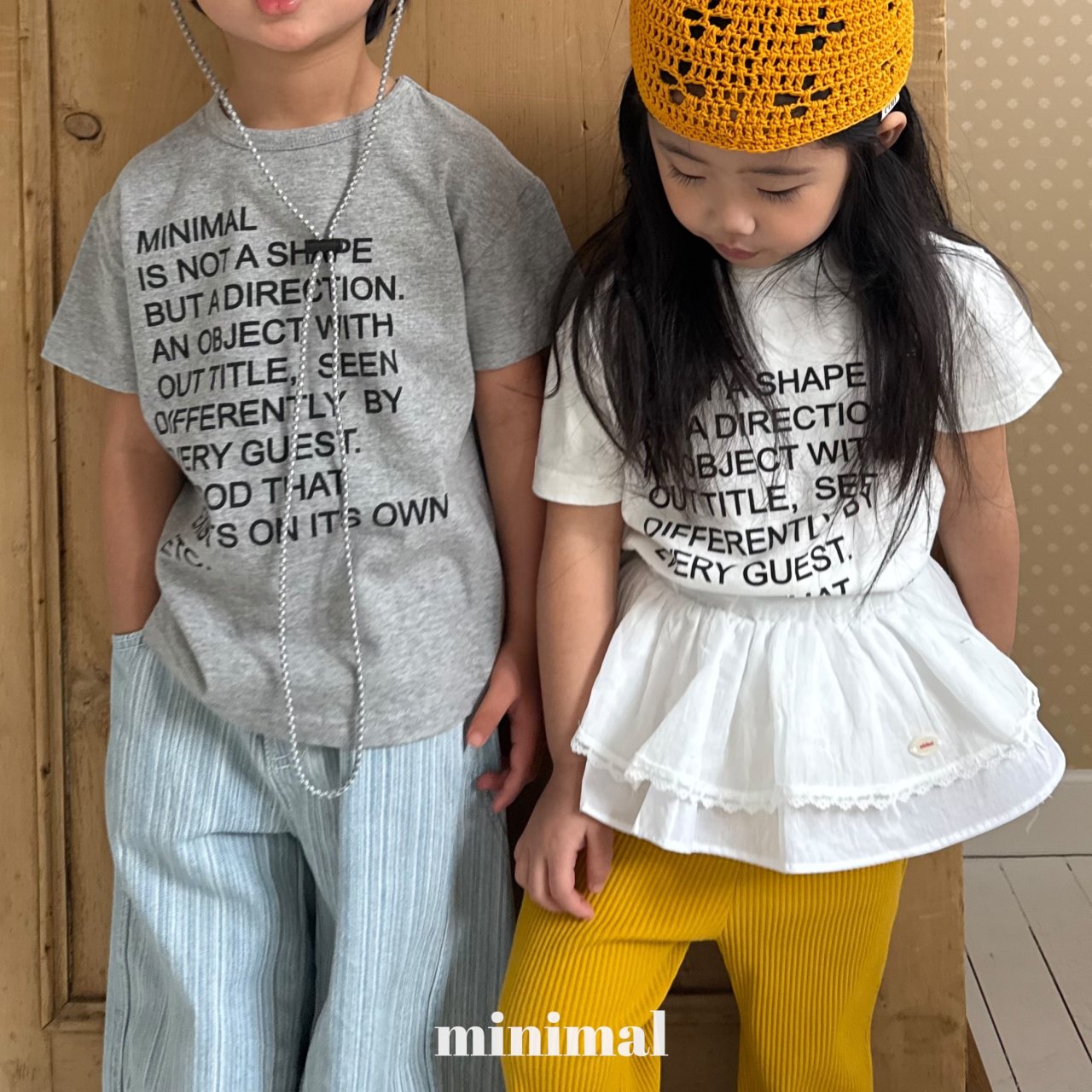 《予約》Lettering Short-Sleeve T-Shirt（adultまで） / MINIMAL