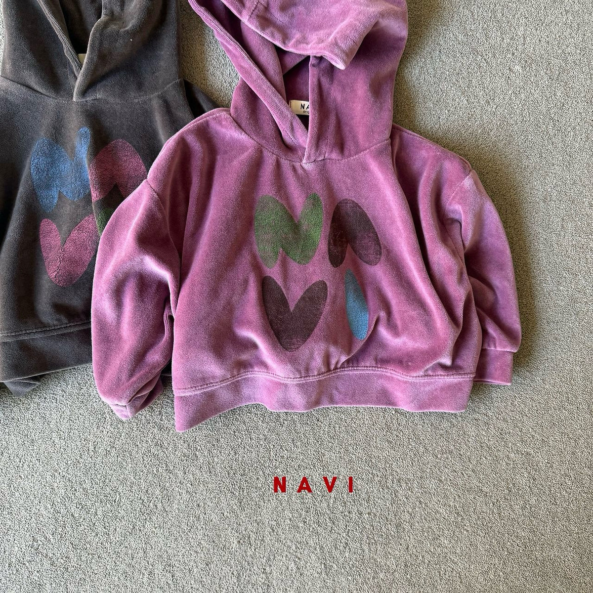 《予約》Butterfly Velour Hoodie / NAVI