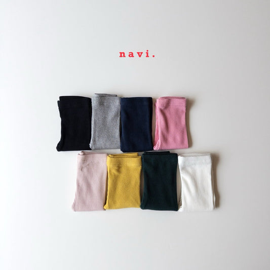 《予約》Ribbed Leggings / Navi.