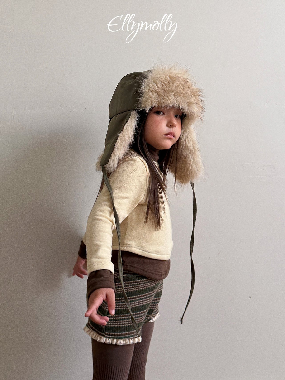 《予約》Fur Earflap Padded Hat / ELLY MOLLY