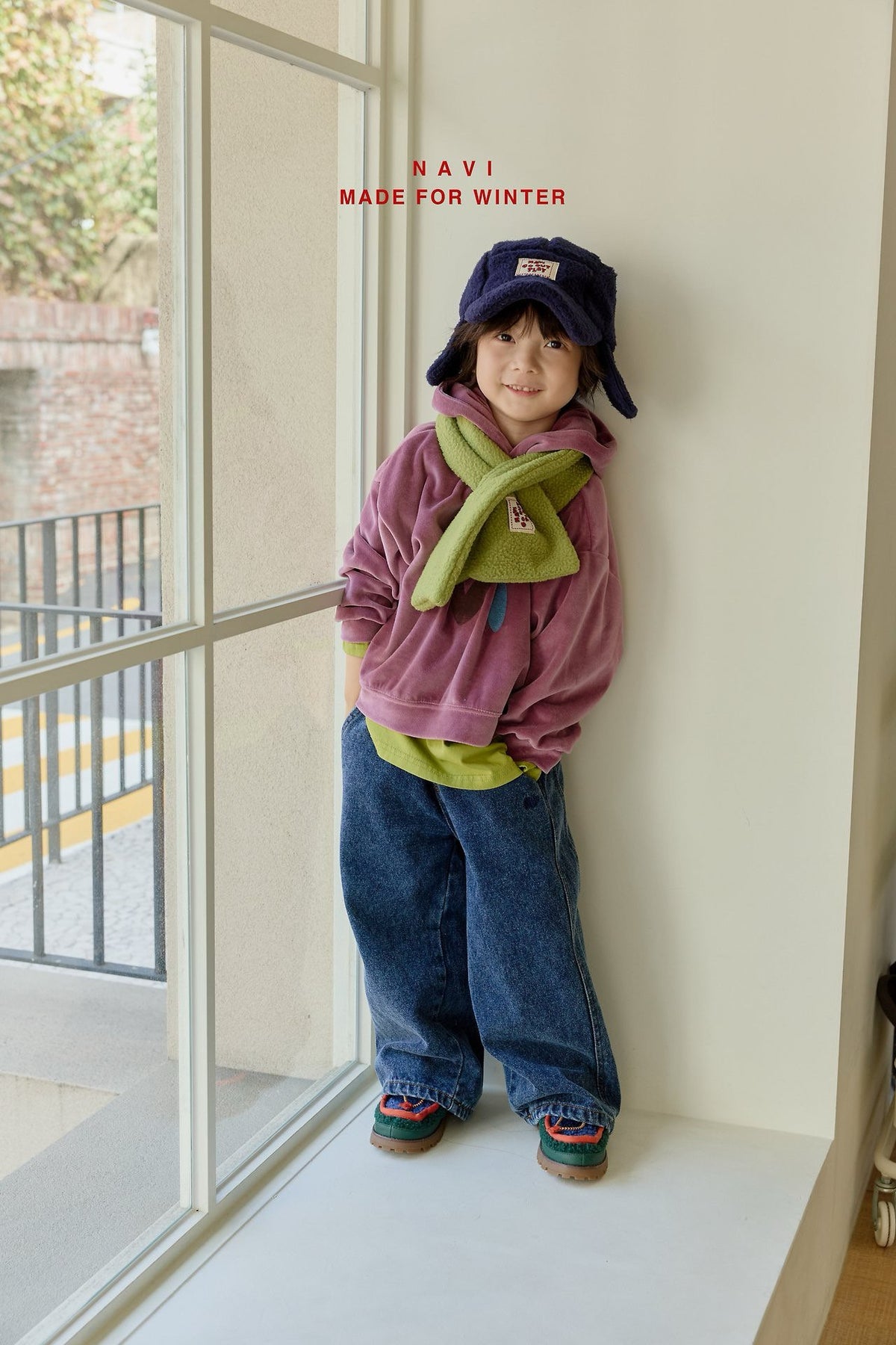 《予約》Moi Wide Denim Pants / NAVI