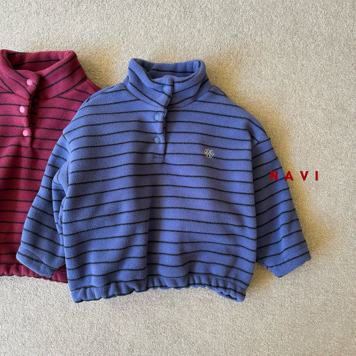 《予約》Fleece Button Tee / NAVI