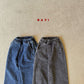 《予約》Moi Wide Denim Pants / NAVI