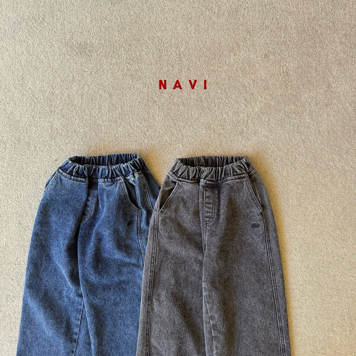 《予約》Moi Wide Denim Pants / NAVI